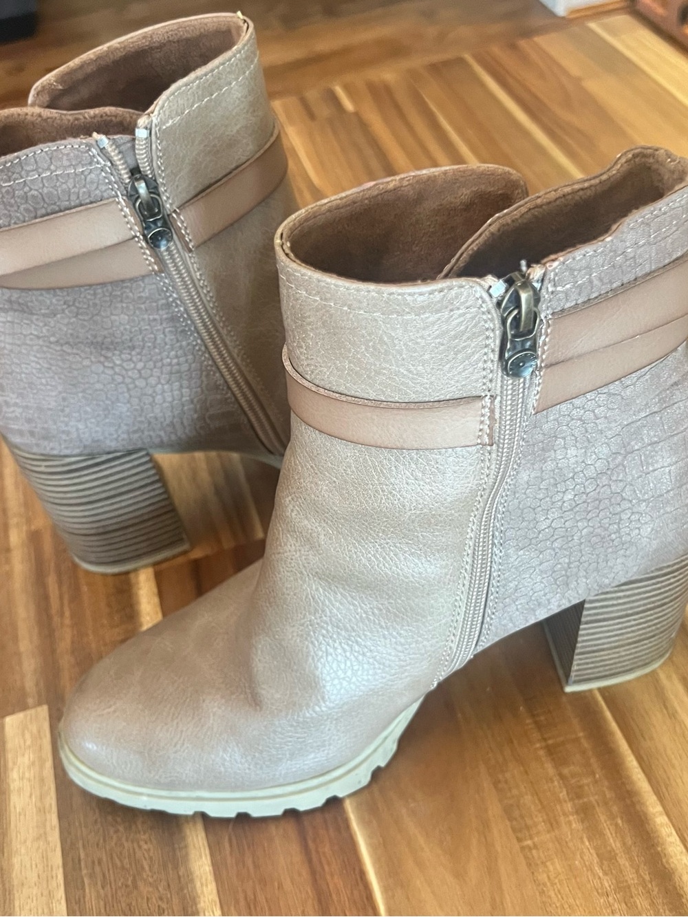 Blowfish Chunky Heel Ankle Boots in Taupe - Picture 4 of 11